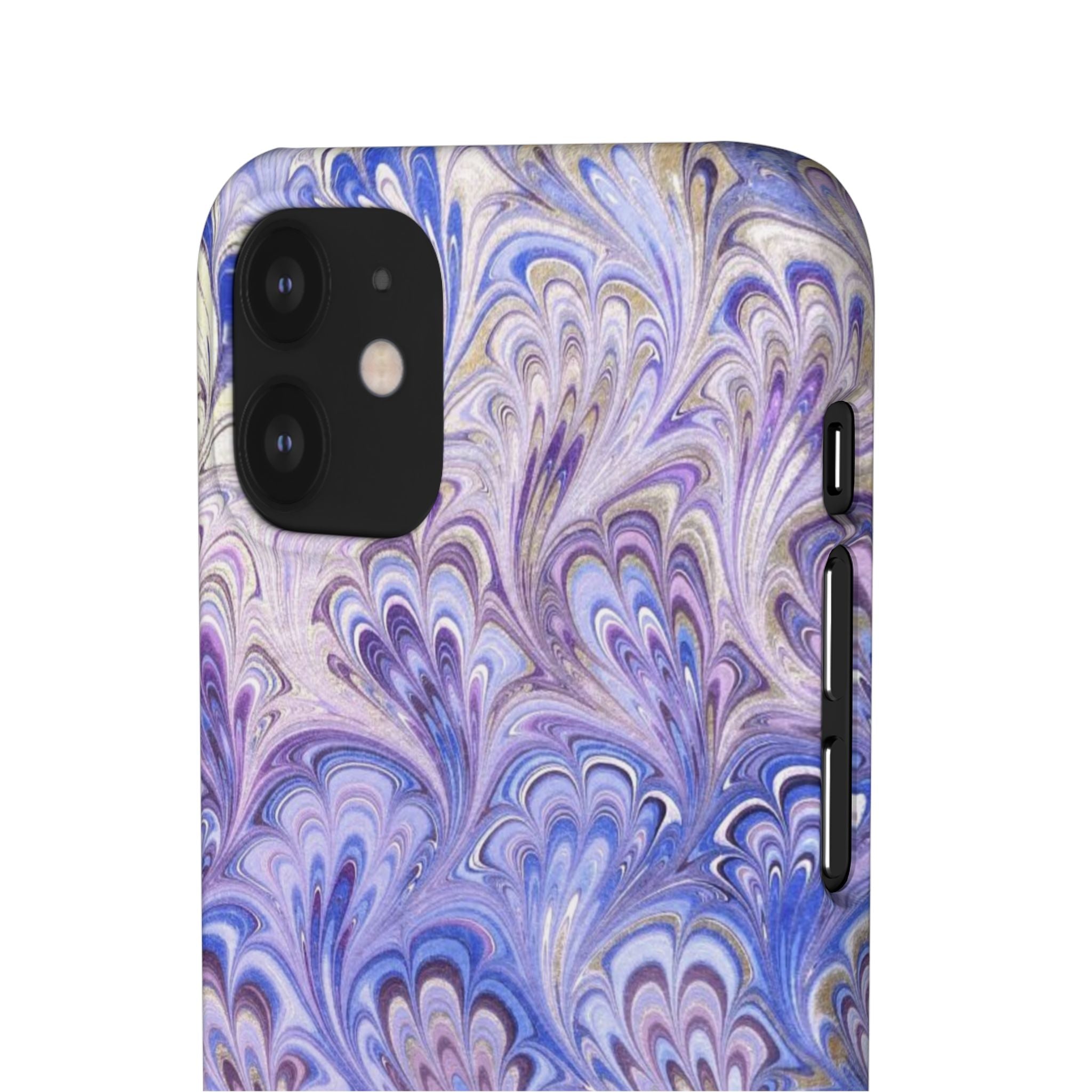 Marbled Feather Lavender + Purple Swirl - Single Layer Slim Phone Case