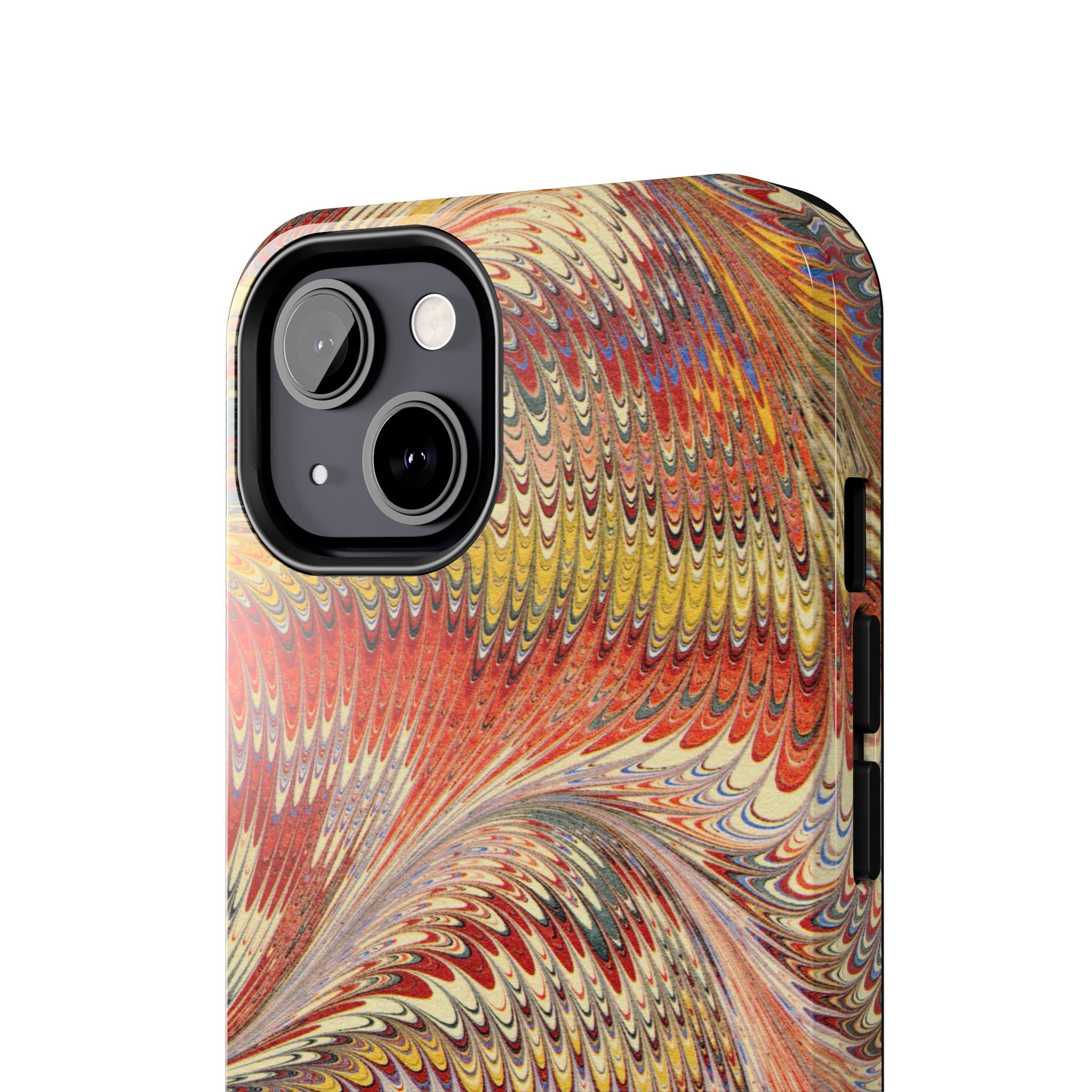 Marbled Swirl Tough Phone Case - Red Rust Orange Fall Colors, Heavy Duty Case. Alternative: Protective Phone Cover, Durable Smartphone Case,