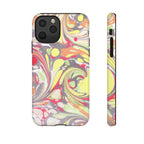 Yellow and Pink Swirl Marbled Italian Phone Case - Dual Layer - Matte or Glossy