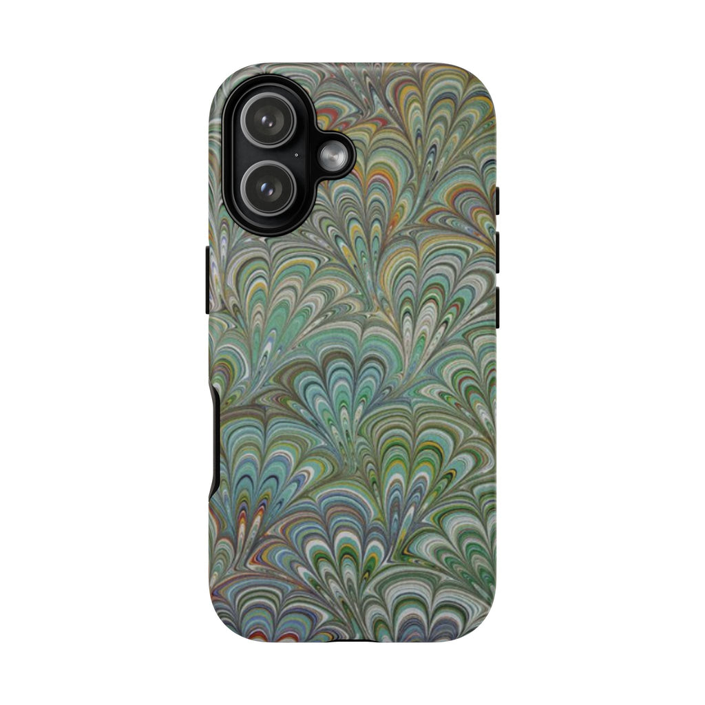 Green Peacock Marbled Phone Case — "Tough Cases" Ultra-Tough Protective Cover