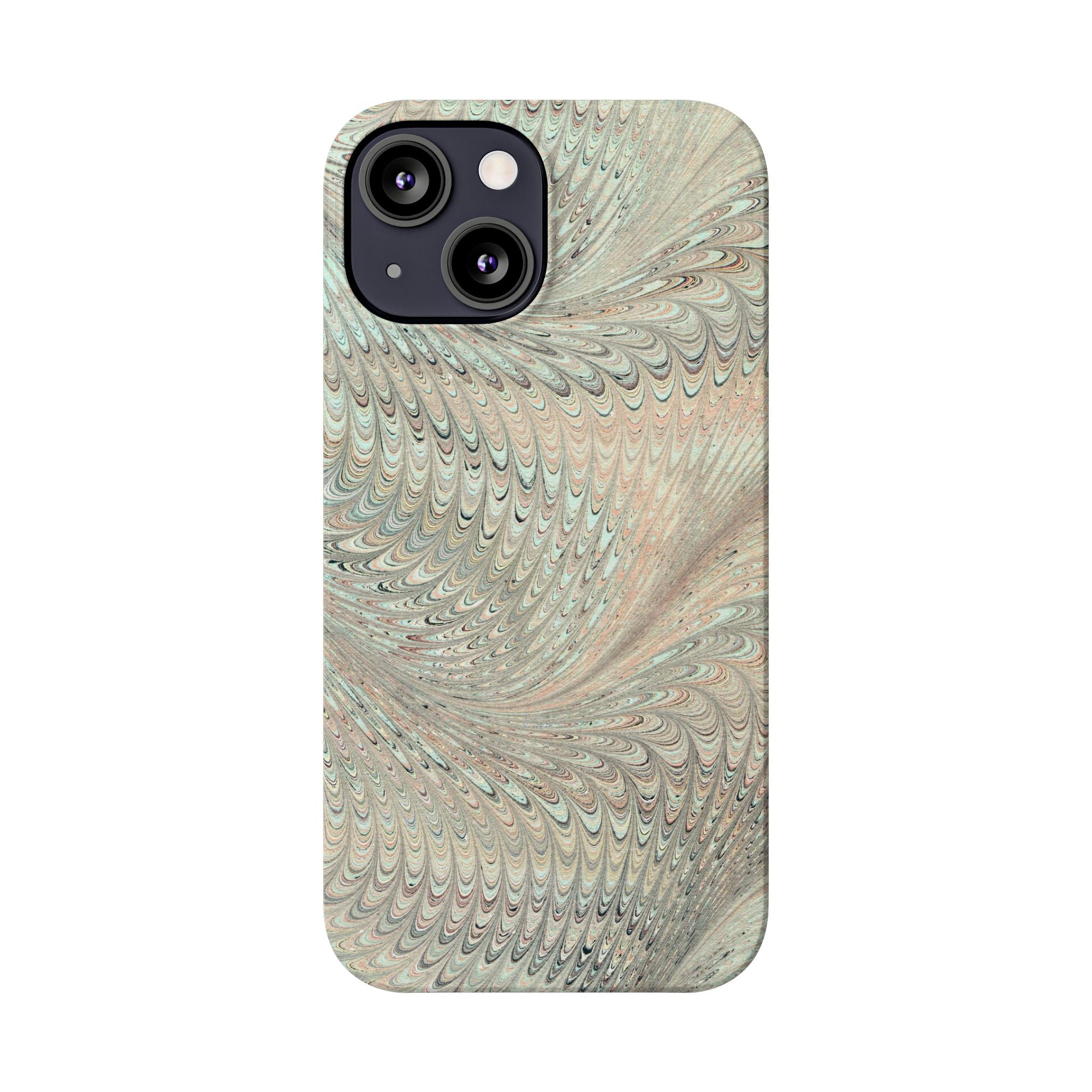 Mint + Green Italian Marbled Phone Case, Mag Safe
