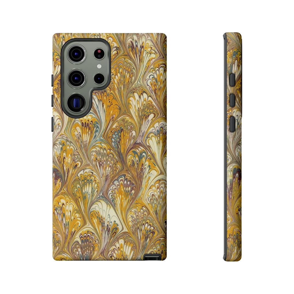 Golden Yellow Marbled Italian Phone Case - Dual Layer - Matte or Glossy