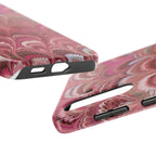 Pink Peacock Marble Italian Tough Phone Case — Durable Marbled Phone Case