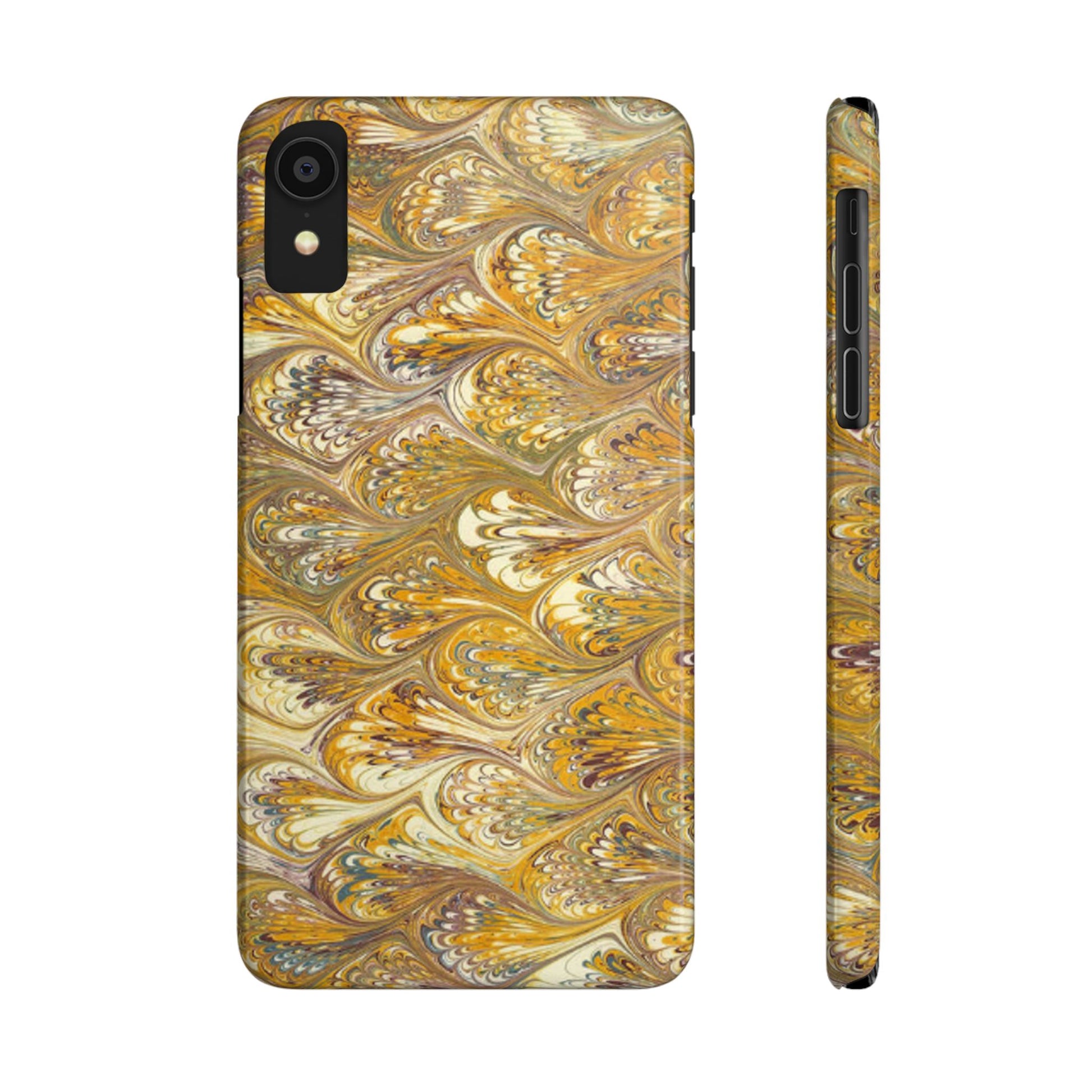 Golden Yellow Italian Marbled Designed, Slim Phone Cases, Case-Mate