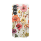 Pink Floral Pressed Flowers - Slim Case