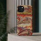 Rust + Gold Italian Marbled Design Magnetic MAG SAFE - Dual Layer Case - Glossy or Matte