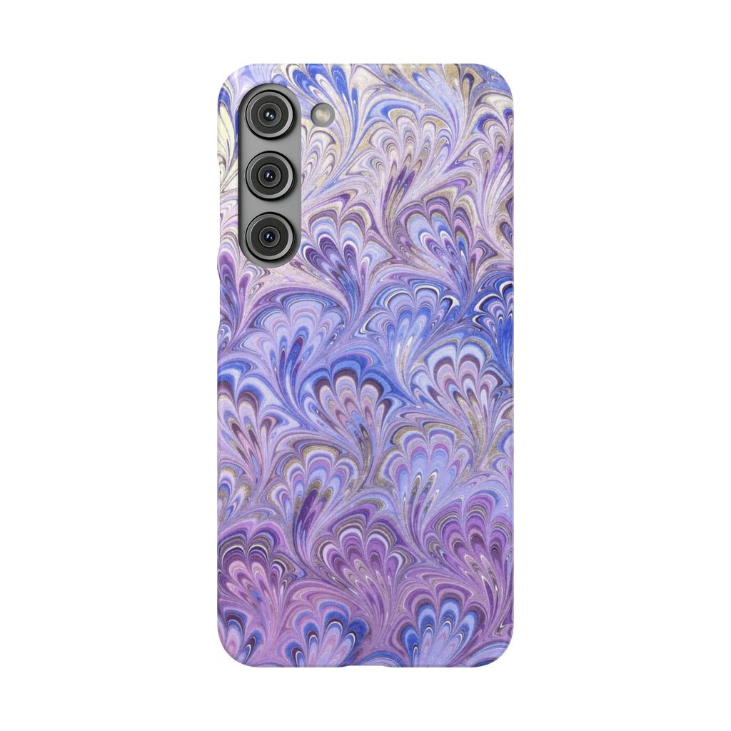 Marbled Feather Lavender + Purple Swirl - Single Layer Slim Phone Case