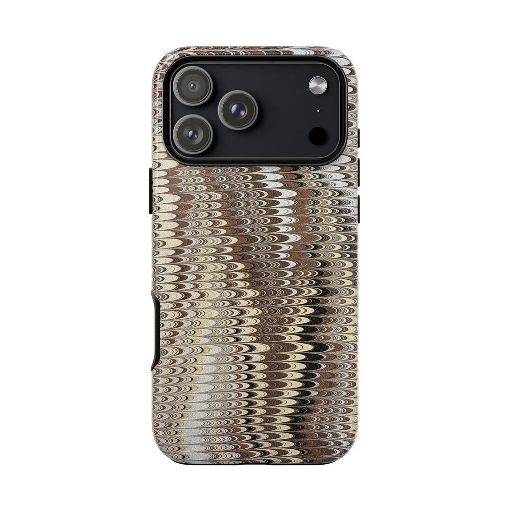 Neutrals Marbled Florentine Design Durable Phone Case - Dual Layer - Matte or Glossy