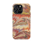 Rust + Gold Italian Marbled Design Magnetic MAG SAFE - Dual Layer Case - Glossy or Matte