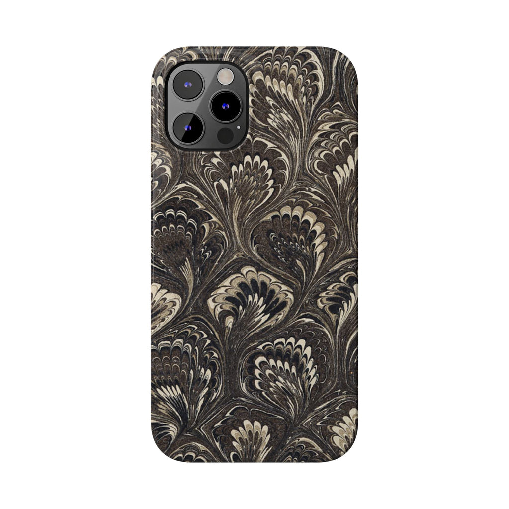 Black Italian Marble Design Slim iPhone 17 + all models Phone Cases