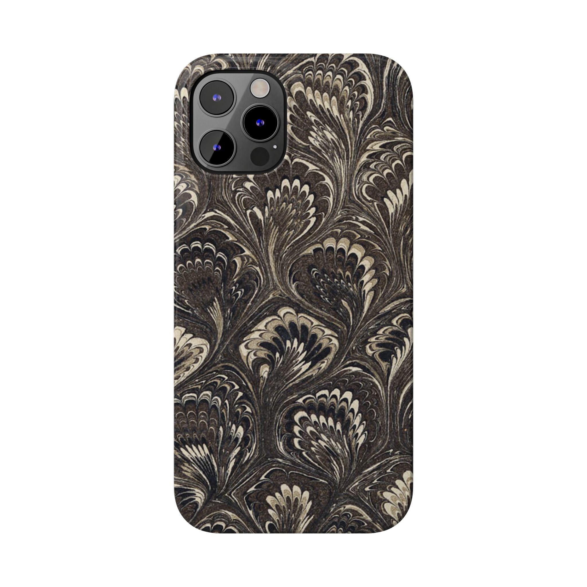Black Italian Marble Design Slim iPhone 17 + all models Phone Cases