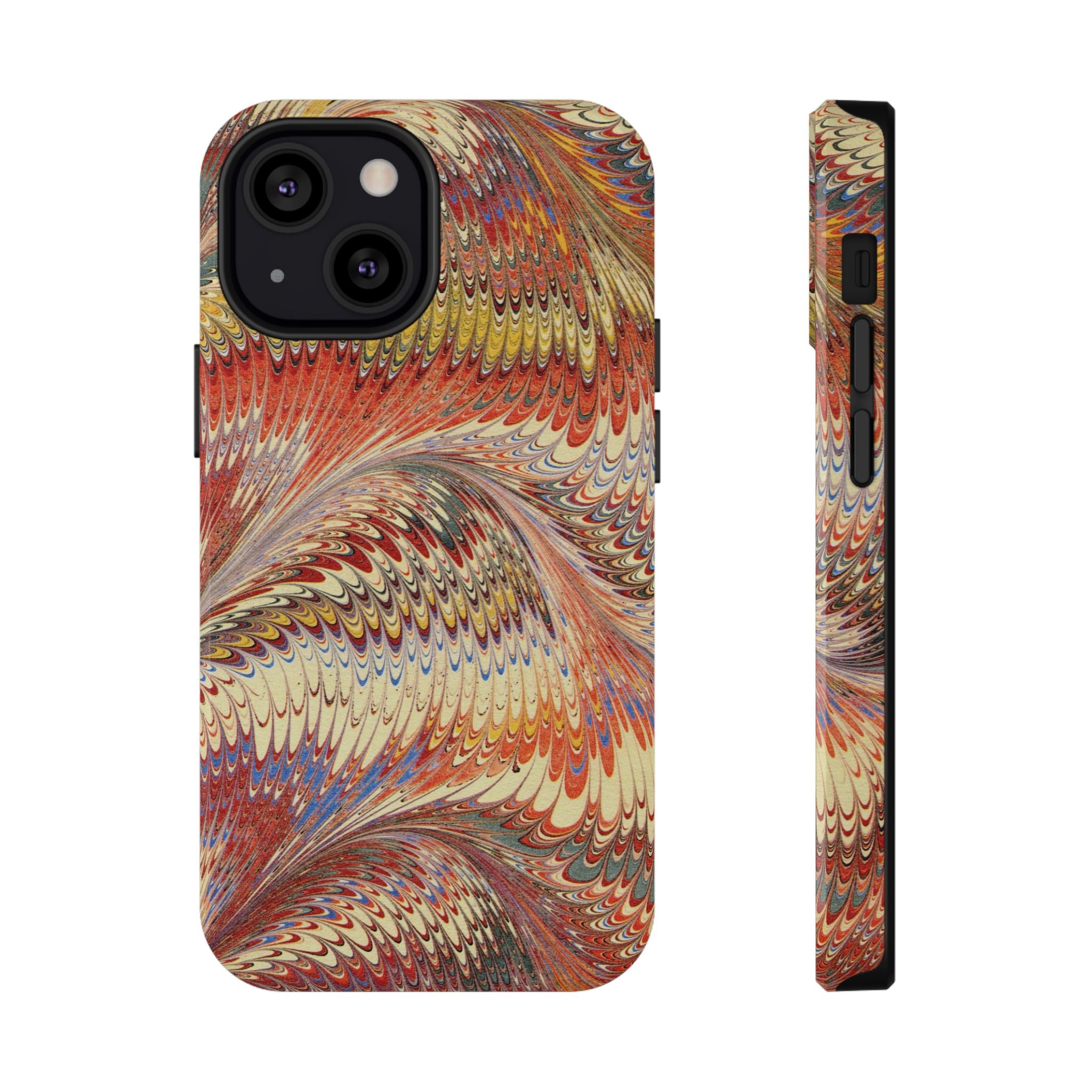 Rust and Gold Italian Vintage Marble Design Durable Phone Case for Apple + Samsung