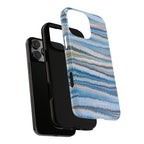 Blue Marbled Phone Cases iPhone 16 + Samsung + Apple + Google - all models, Vintage Marbled Design - Tough Cases