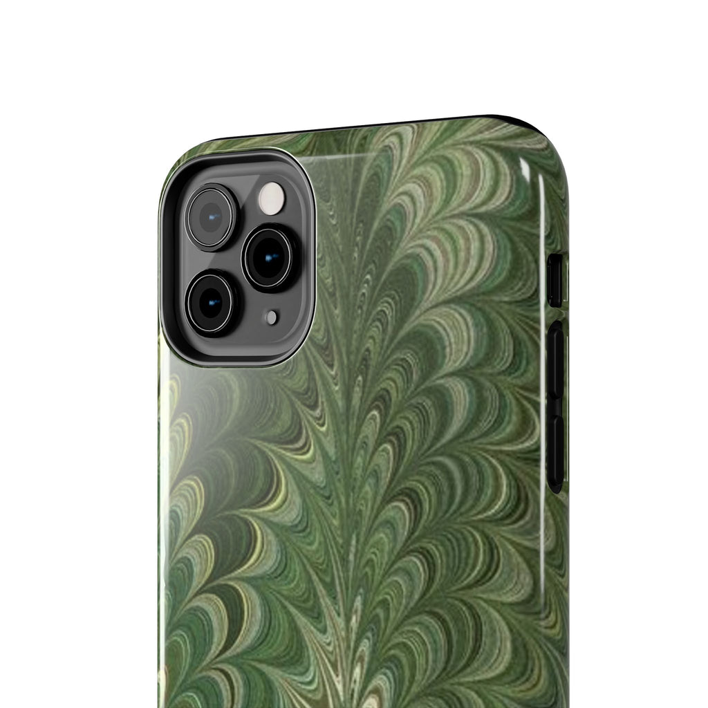 Deep Green Marble Italian Tough Phone Case — Durable Marbled Phone Case