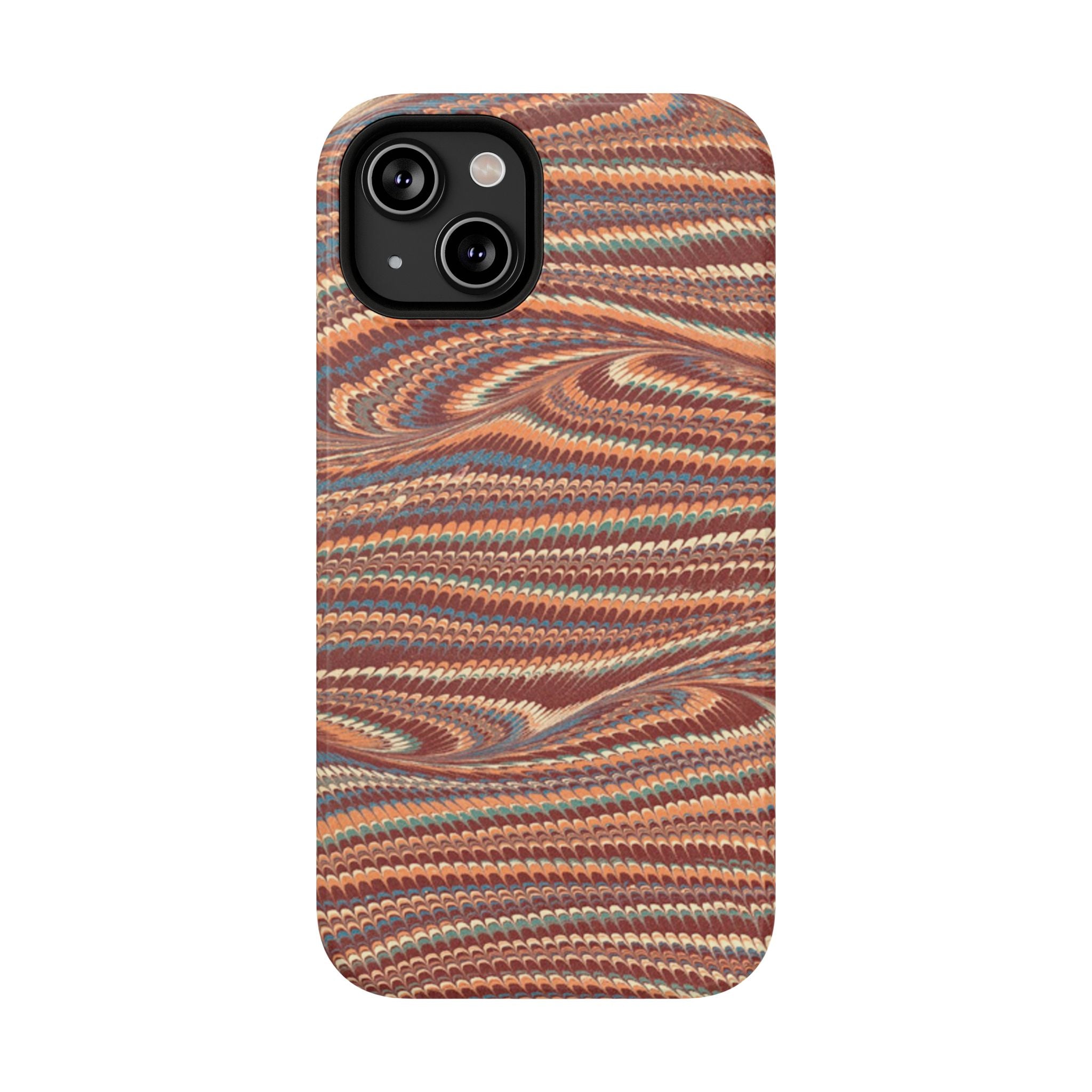 Neutrals Burgundy, Beige, Rust Hues Italian Vintage Marble Design Phone Case for Apple + Samsung