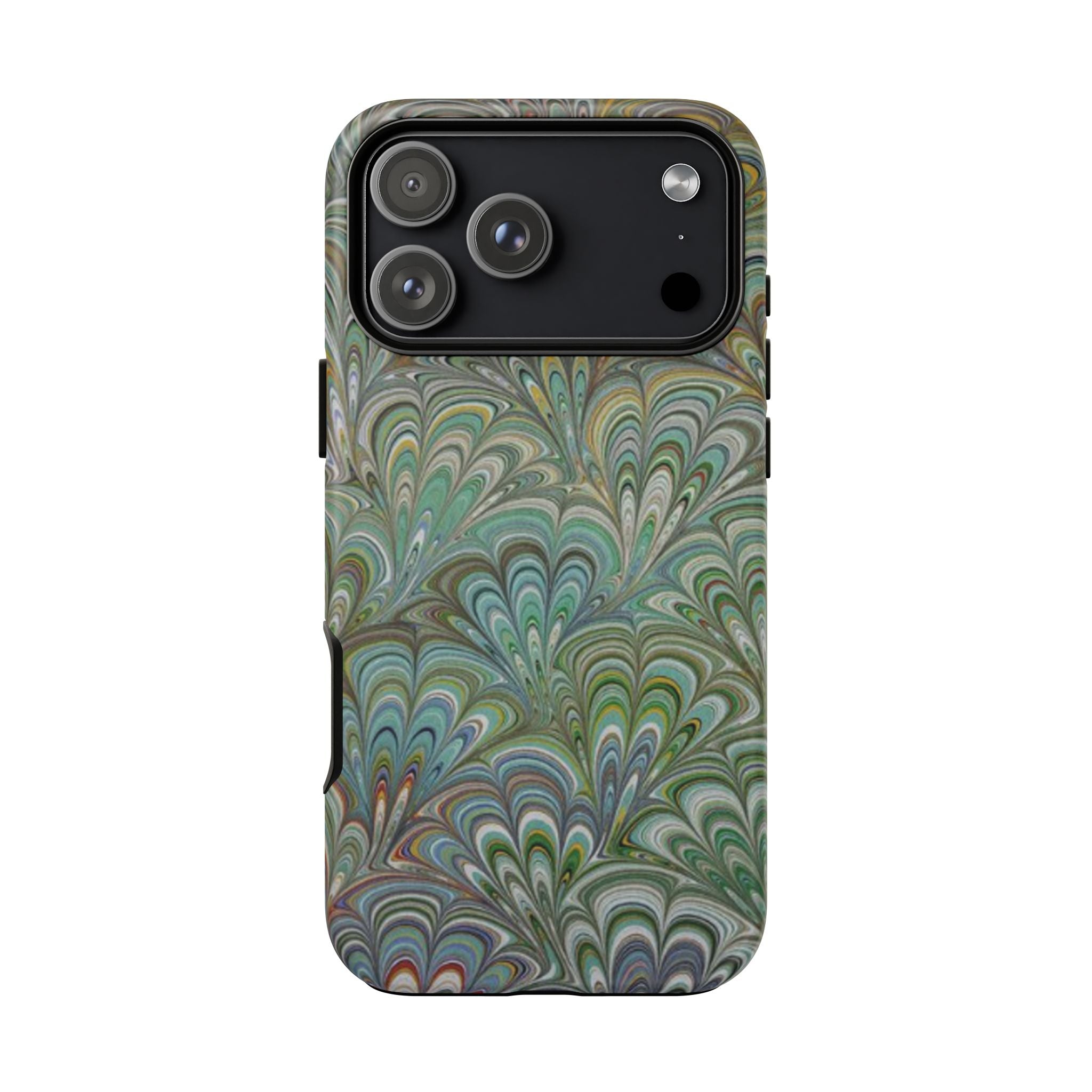 Green Peacock Marbled Phone Case — "Tough Cases" Ultra-Tough Protective Cover