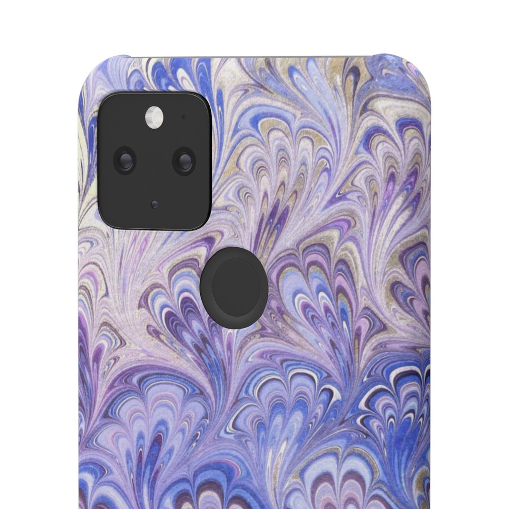 Marbled Feather Lavender + Purple Swirl - Single Layer Slim Phone Case
