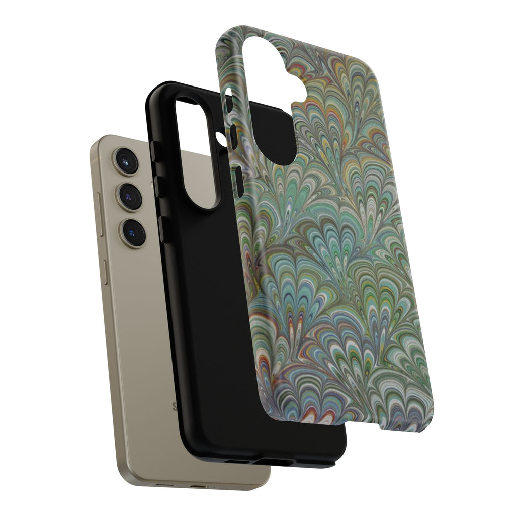 Green Peacock Marbled Phone Case — "Tough Cases" Ultra-Tough Protective Cover