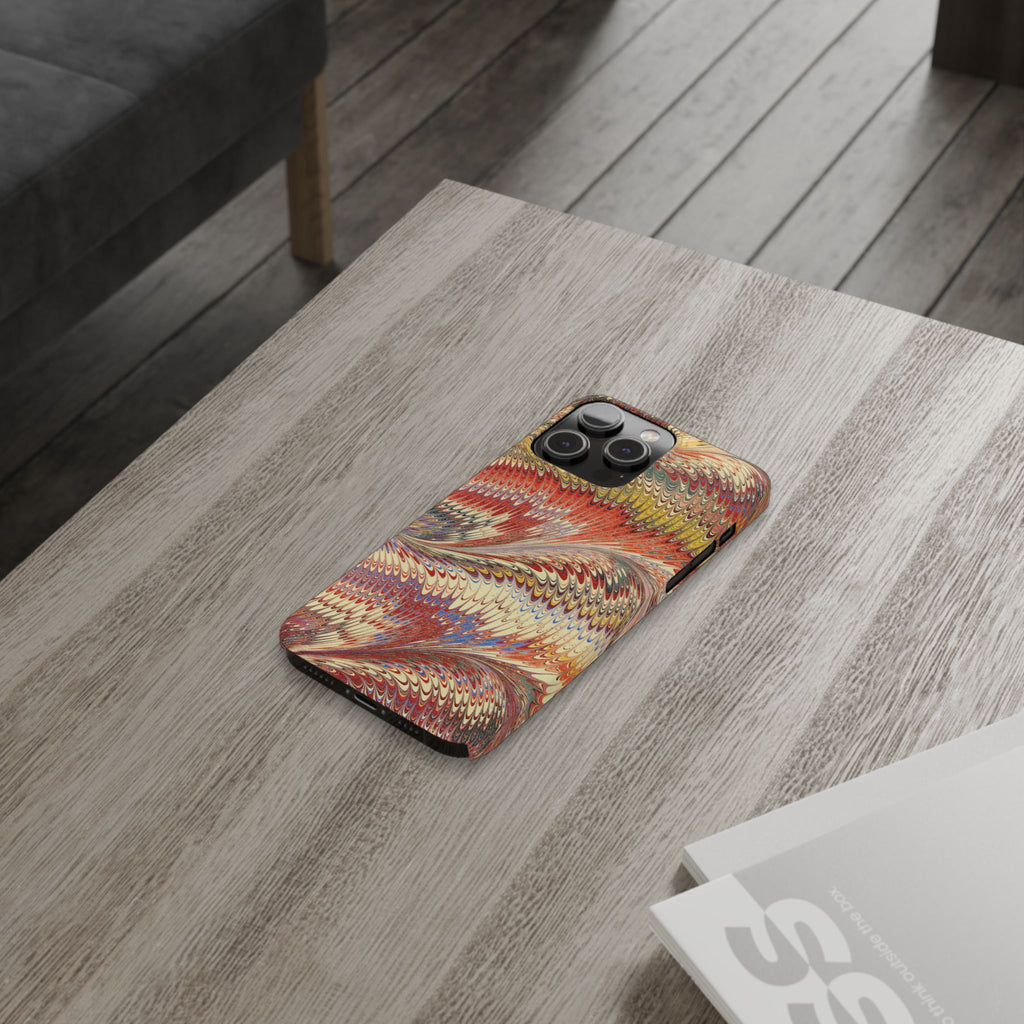 Marbled Design, Italy Feather Phone Case, Multi-Color, iPHONE16 Phone Cases and all sizes