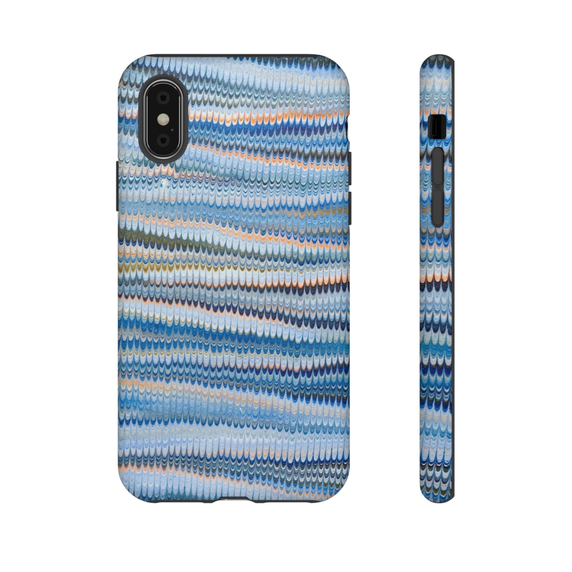 Blue Marbled Phone Cases iPhone 16 + Samsung + Apple + Google - all models, Vintage Marbled Design - Tough Cases