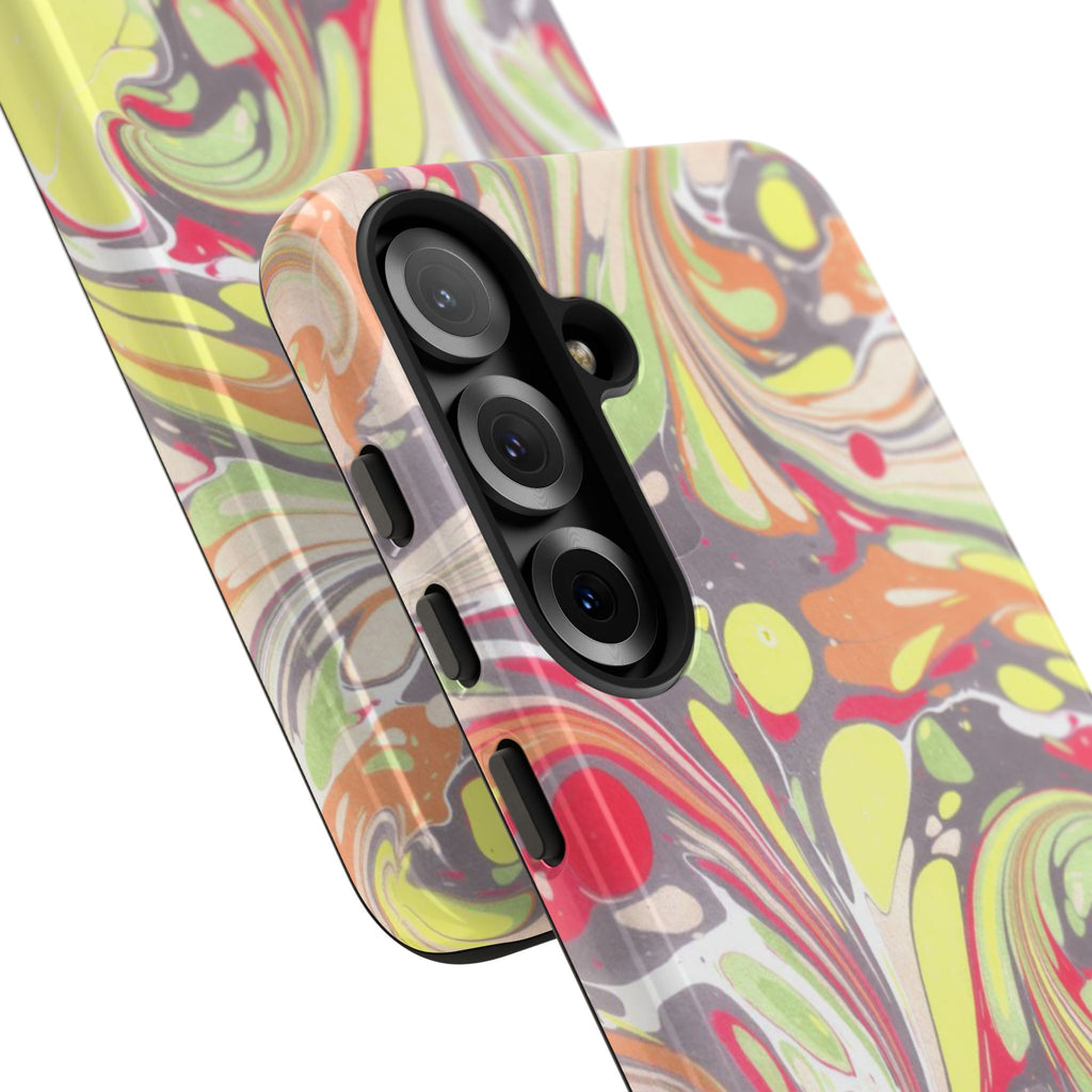 Yellow and Pink Swirl Marbled Italian Phone Case - Dual Layer - Matte or Glossy