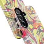 Yellow and Pink Swirl Marbled Italian Phone Case - Dual Layer - Matte or Glossy
