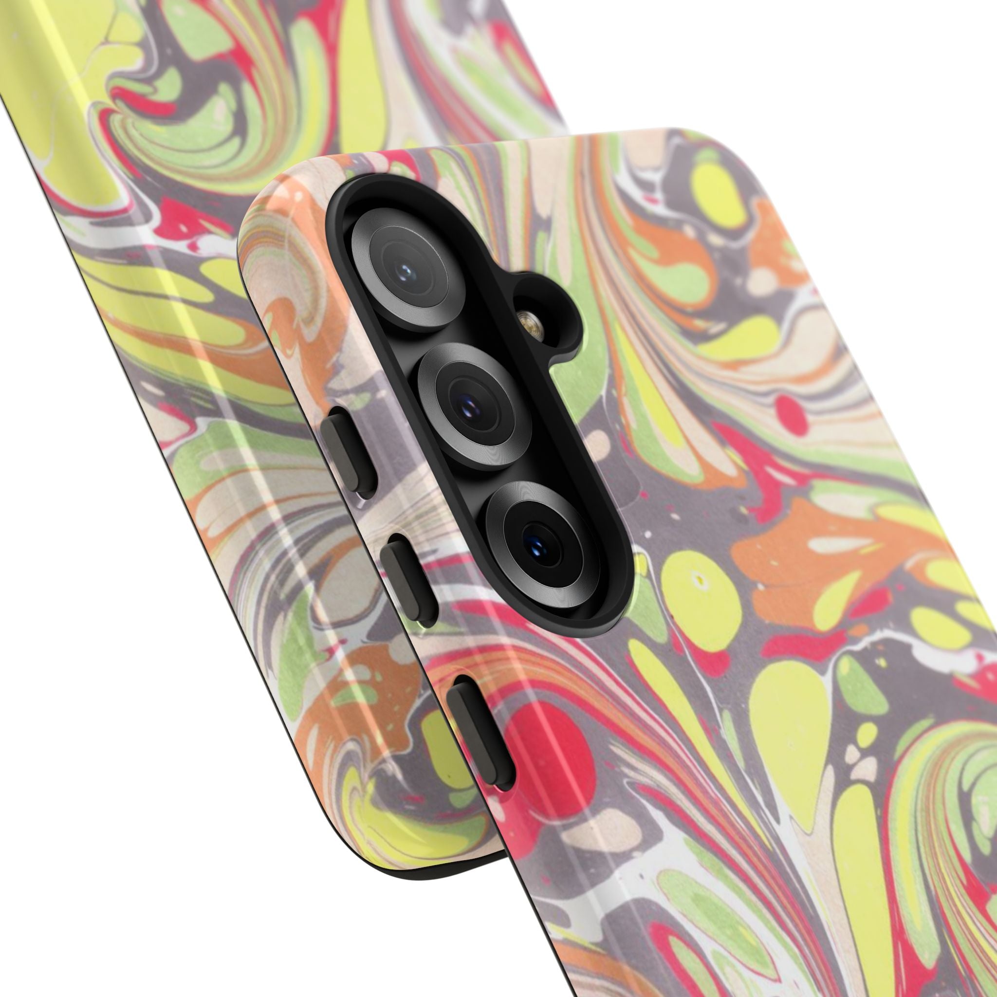 Yellow and Pink Swirl Marbled Italian Phone Case - Dual Layer - Matte or Glossy