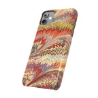 Marbled Design, Italy Feather Phone Case, Multi-Color, iPHONE16 Phone Cases and all sizes
