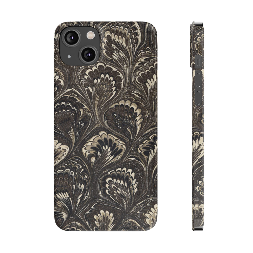 Black Italian Marble Design Slim iPhone 17 + all models Phone Cases