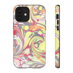 Yellow and Pink Swirl Marbled Italian Phone Case - Dual Layer - Matte or Glossy