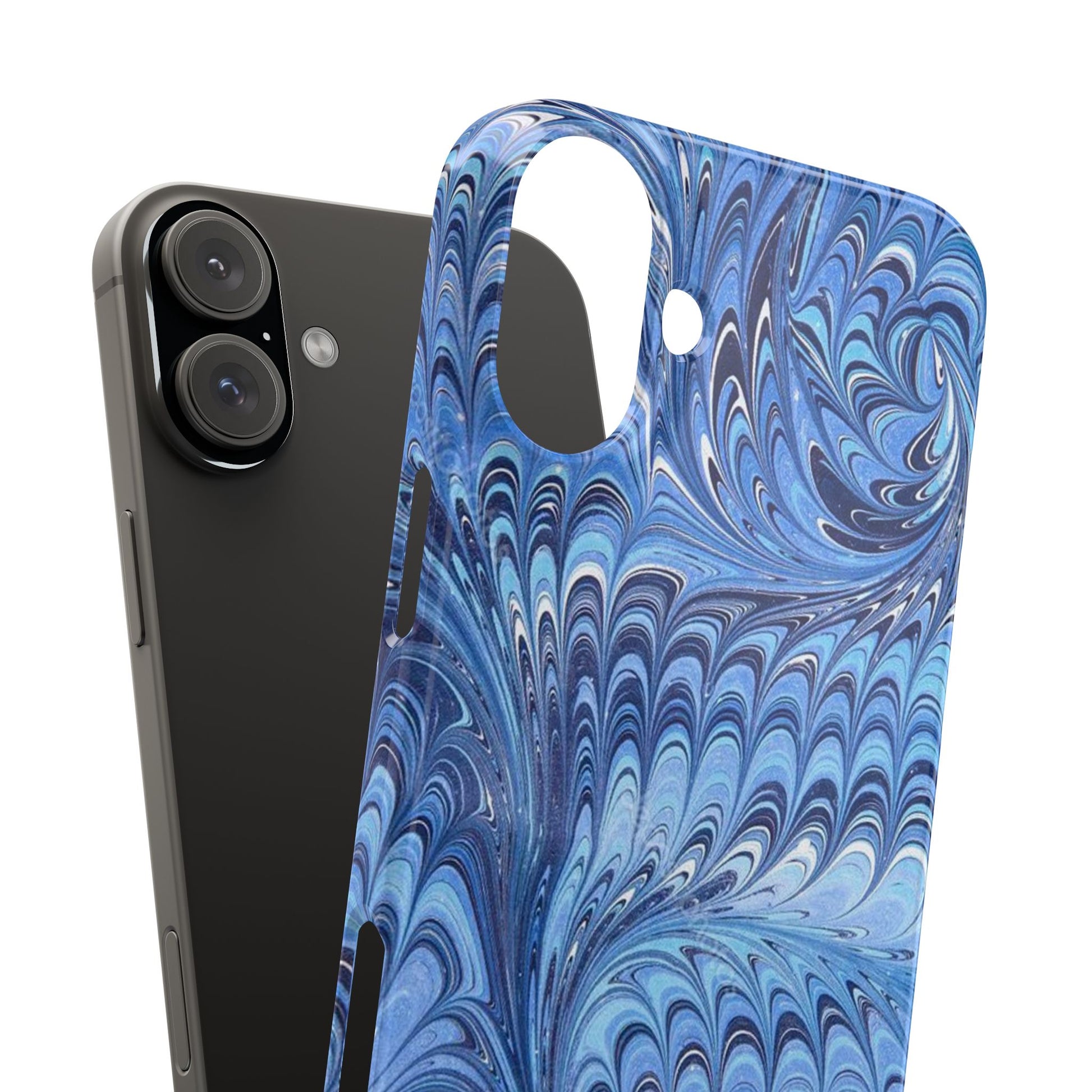 Blue Italian Marbled Design, Green and Blue Pallet, Slim Phone Case