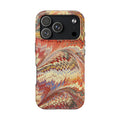 Fall Leaves Golden, Rust, + Warm Tones Italian Swirl Wave Design Dual Layer Phone Case