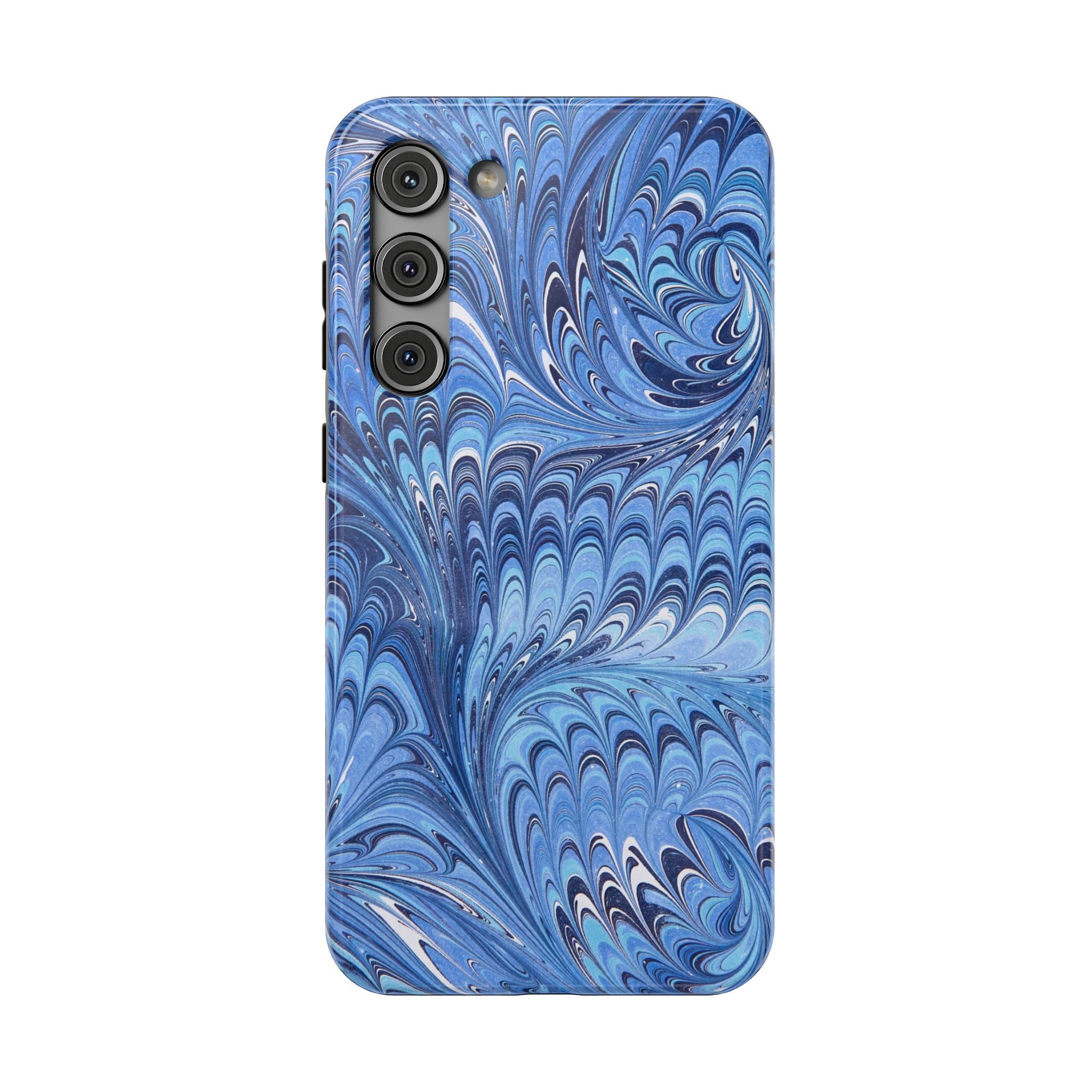 Blue Marbled Swirl Phone Case - Dual Layer Case
