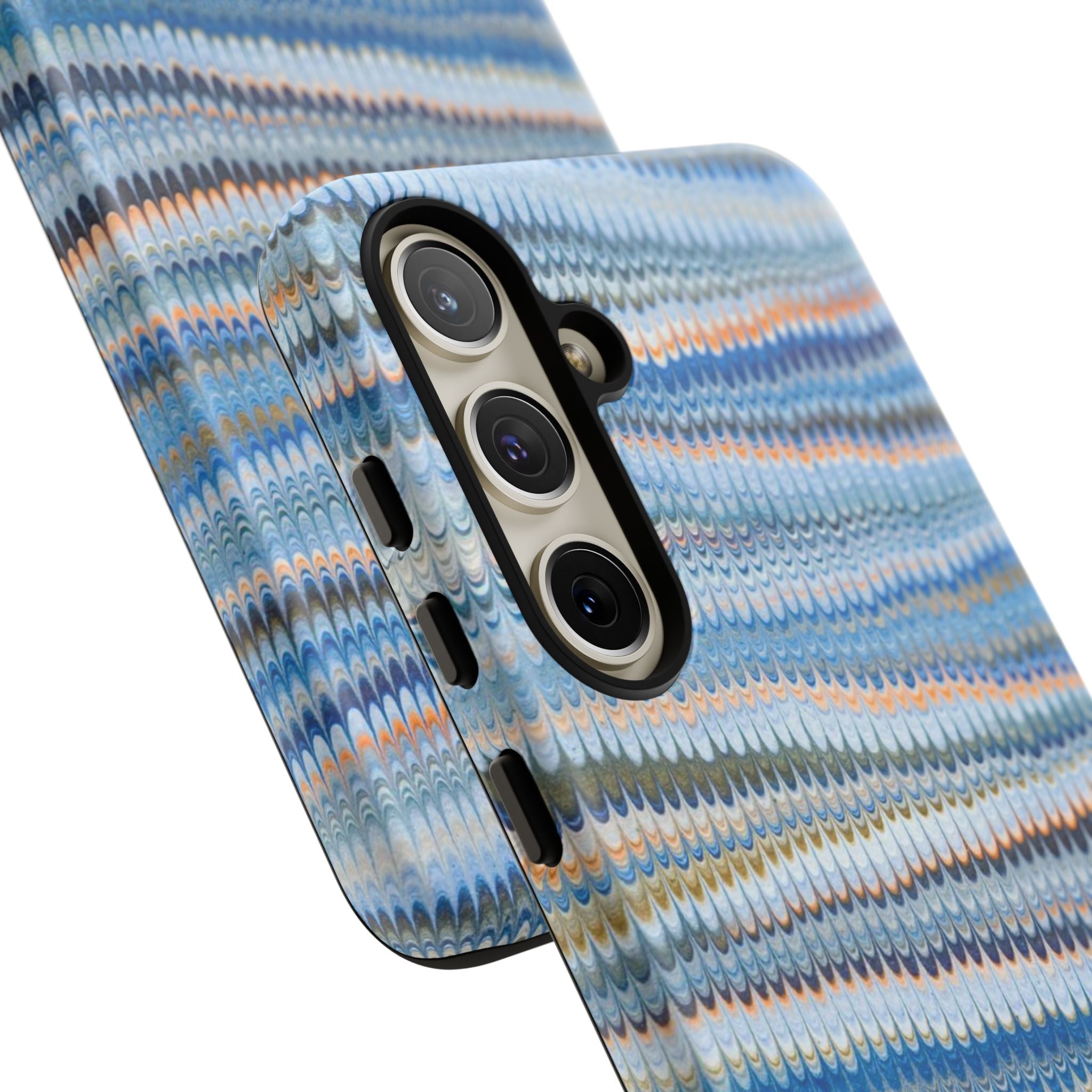 Blue Marbled Phone Cases iPhone 16 + Samsung + Apple + Google - all models, Vintage Marbled Design - Tough Cases