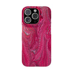 Deep Pink Marbled Swirl - Single Layer Slim Phone Case