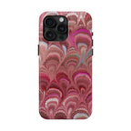 Pretty in Pink - Peacock Marble Italian Tough Phone Case — Durable Marbled Phone Case