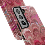 Pink Peacock Marble Italian Tough Phone Case — Durable Marbled Phone Case