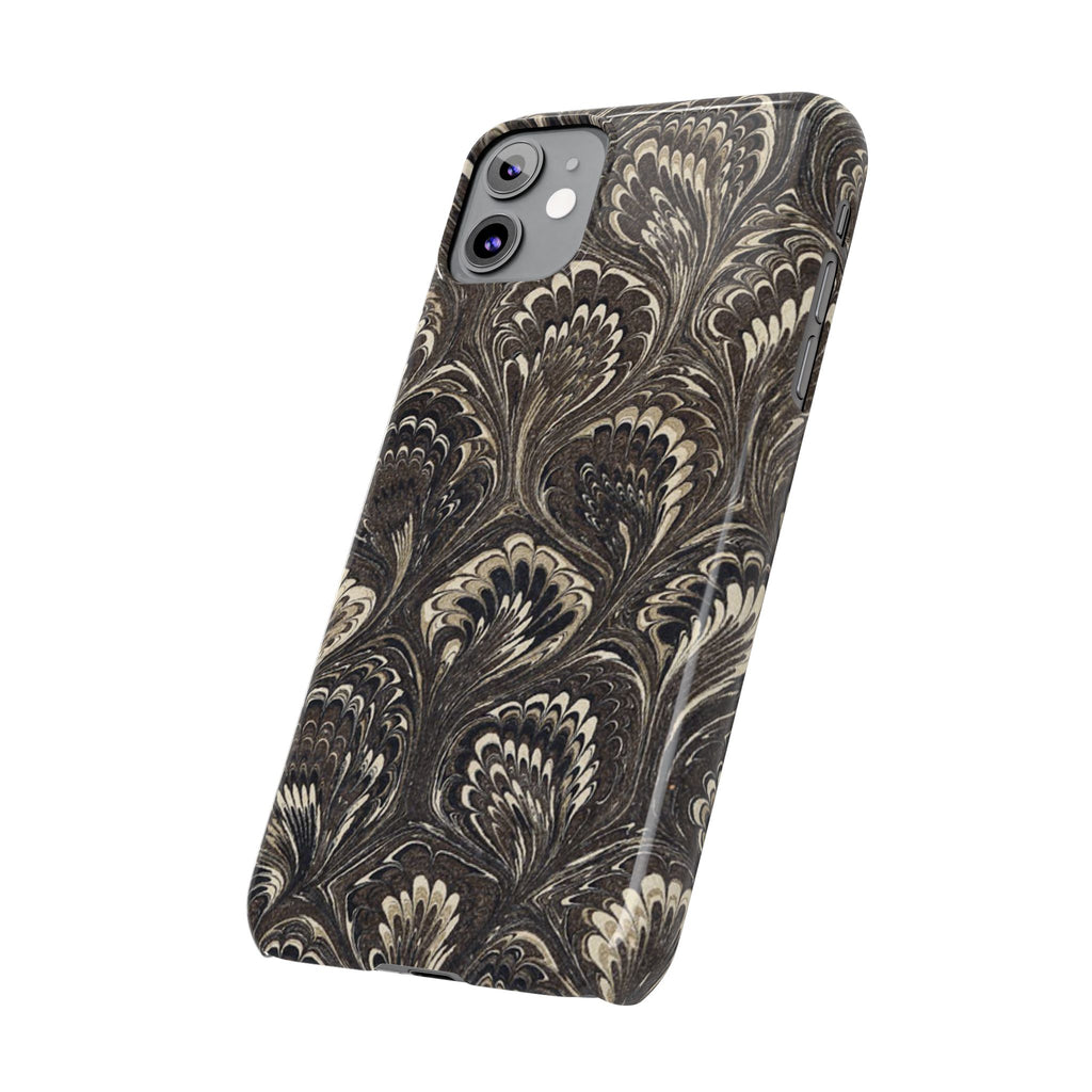 Black Italian Marble Design Slim iPhone 17 + all models Phone Cases