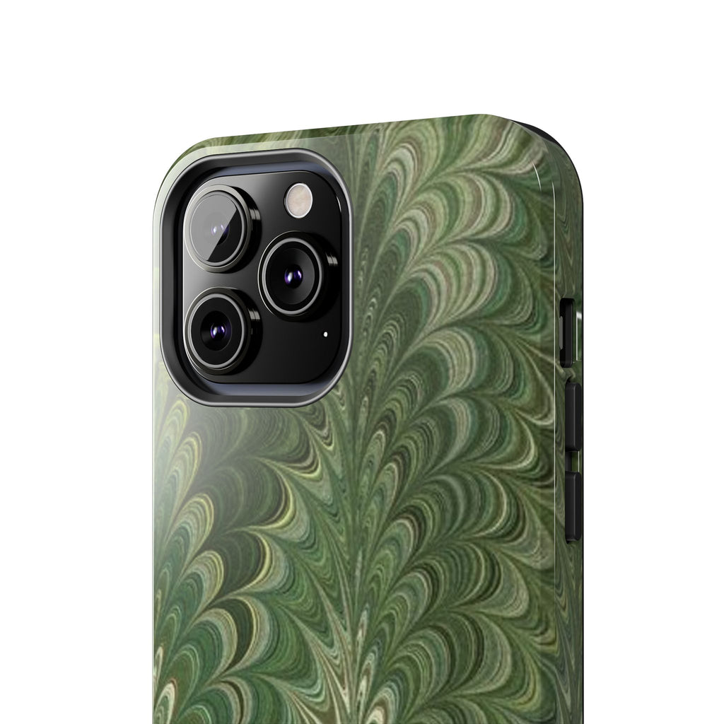 Deep Green Marble Italian Tough Phone Case — Durable Marbled Phone Case