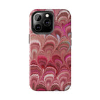 Pink Peacock Marble Italian Tough Phone Case — Durable Marbled Phone Case