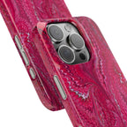 Deep Pink Marbled Swirl - Single Layer Slim Phone Case