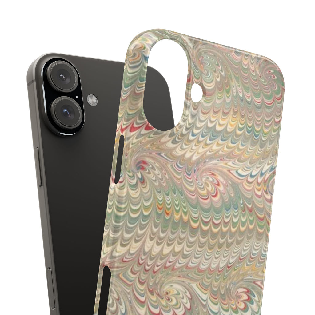 Beige Swirl Marbled Feather Phone Case