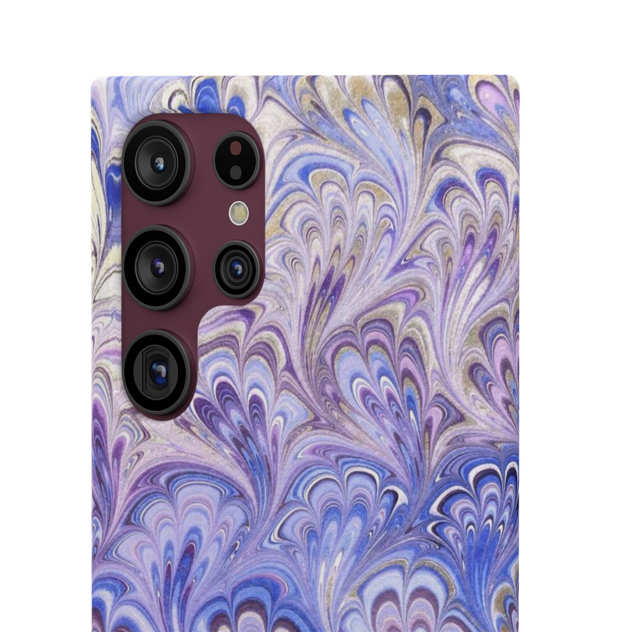Marbled Feather Lavender + Purple Swirl - Single Layer Slim Phone Case
