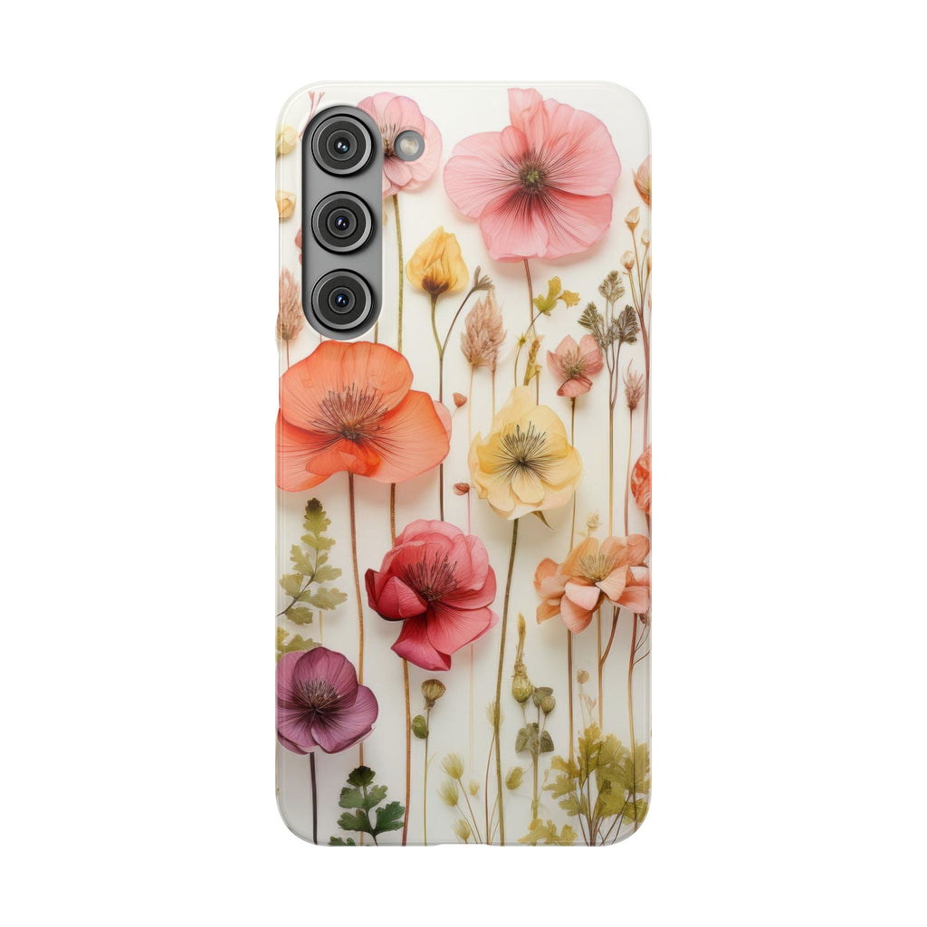 Pink Floral Pressed Flowers - Slim Case
