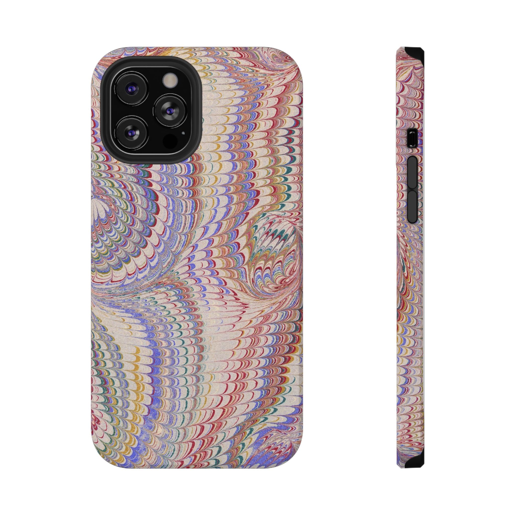 Pink and Lavender Pastel Italian Vintage Feathered Design iPhone17 + Many Makes and Models of Phone Cases