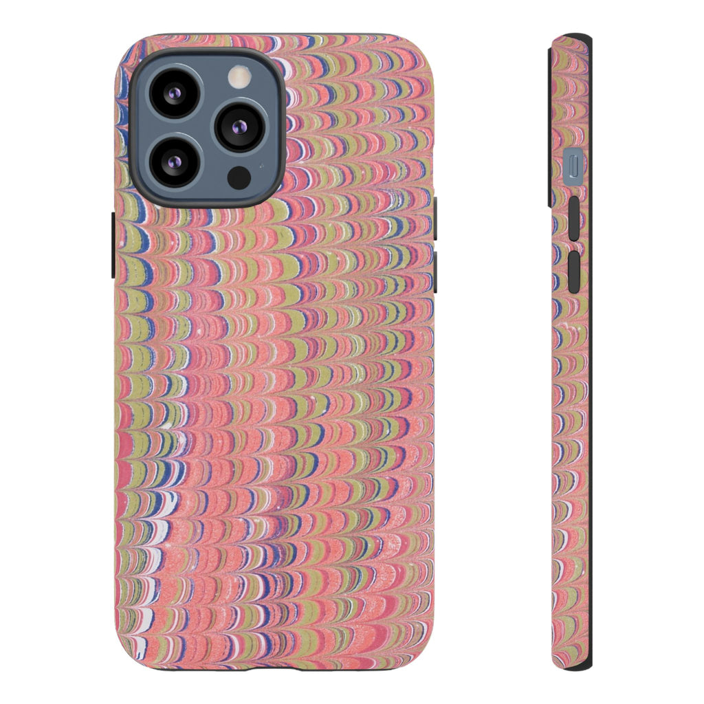 Pink Pastels Feather Marbled Vintage Design iPhone 16 + Samsung + Apple + Google - all models