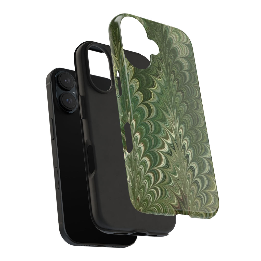 Deep Green Marble Italian Tough Phone Case — Durable Marbled Phone Case