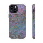 Lavender Marbled Peacock Durable Phone Case - Matte or Glossy
