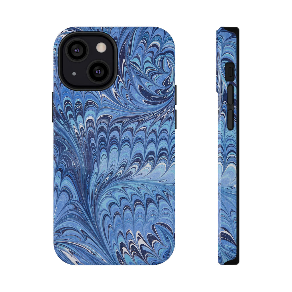 Blue Marbled Swirl Phone Case - Dual Layer Case