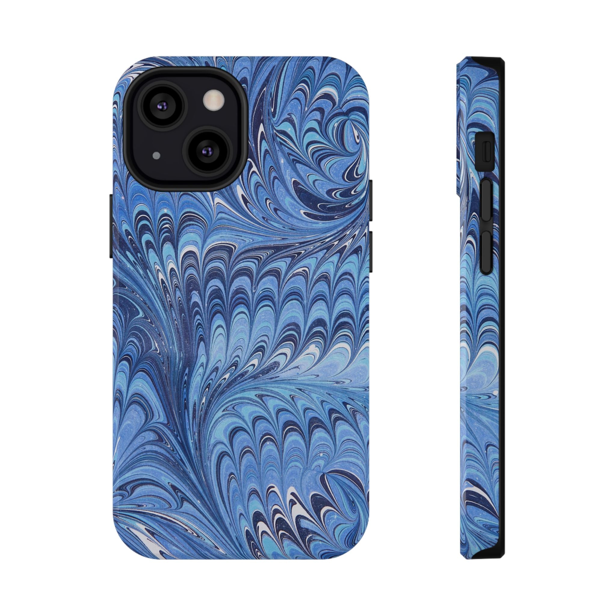Blue Marbled Swirl Phone Case - Dual Layer Case